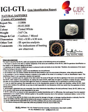3.67/CT Natural White Sapphire with Govt Lab Certificate-(4551)